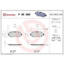 Sada brzdových platničiek kotúčovej brzdy BREMBO P 56 066