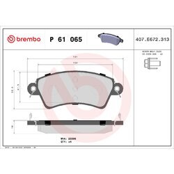 Sada brzdových platničiek kotúčovej brzdy BREMBO P 61 065