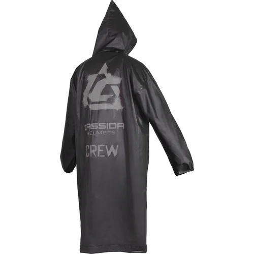 Pláštenka CREW Cassida black rain coat white logo (čierna, reflexná logo) 2026 - obr. 1