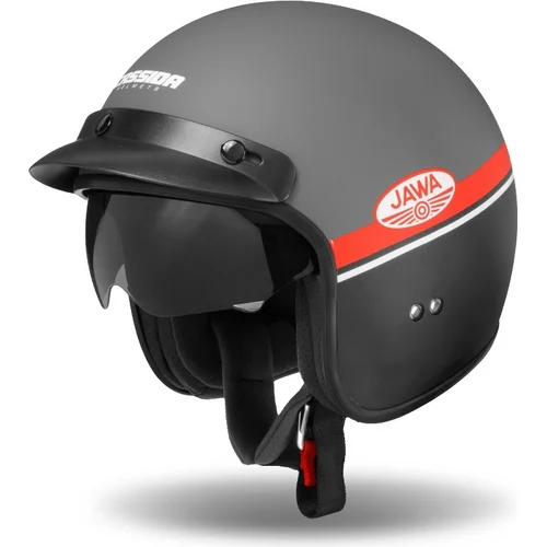 Prilba Oxygen Jawa OHC CASSIDA 8596303169527 (sivá matná/červená/čierna/biela, veľkosť XS)