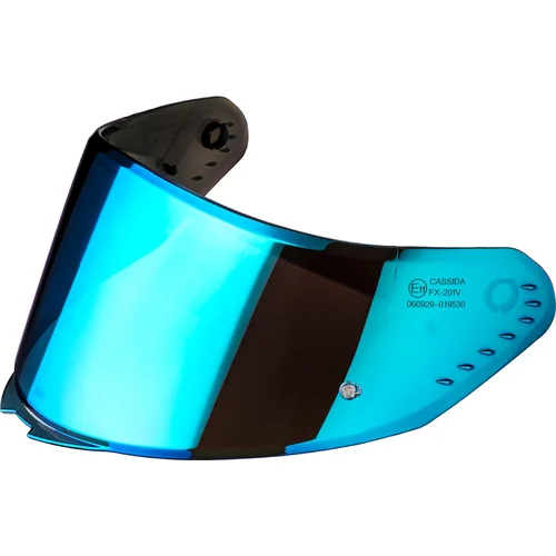 Plexi pre prilby AERO s prípravou pre Pinlock CASSIDA VISOR AERO DARK MIRROR BLUE REVO ČR, (zrkadlové modré REVO)