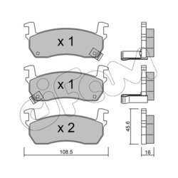 Sada brzdových platničiek kotúčovej brzdy CIFAM 822-034-1 - obr. 1