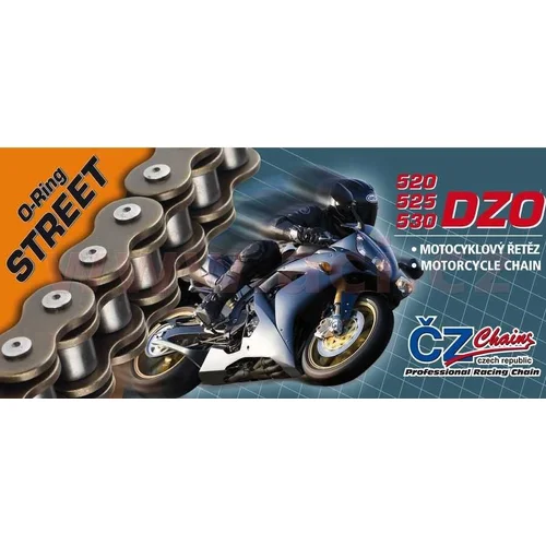 Reťaz 525DZO ČZ V026525DZO870900 (farba čierna, 94 článkov vrátane nitovej spojky RIVET)
