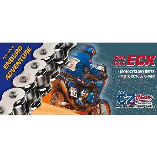 Reťaz 520ECX ČZ V026520ECX296500 ČR, (farba čierna, 102 článkov vrátane odpojovacej spojky CLIP)