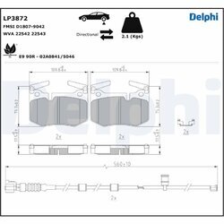 Sada brzdových platničiek kotúčovej brzdy DELPHI LP3872