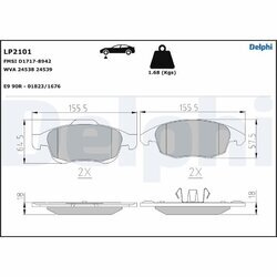Sada brzdových platničiek kotúčovej brzdy DELPHI LP2101