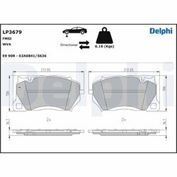 Sada brzdových platničiek kotúčovej brzdy DELPHI LP3679