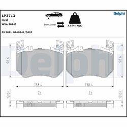 Sada brzdových platničiek kotúčovej brzdy DELPHI LP3713