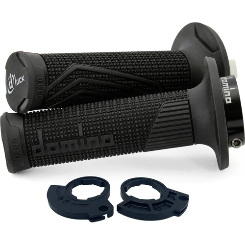 Držadlá LOCK-ON D100 DOMINO D10046C4000H7-0 (offroad) dĺžka 125/130 mm, (2 vačky), (čierna)