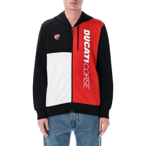 Mikina na zip Corse Ducati 9999223911501 (červená, čierna, biela, veľkosť L)