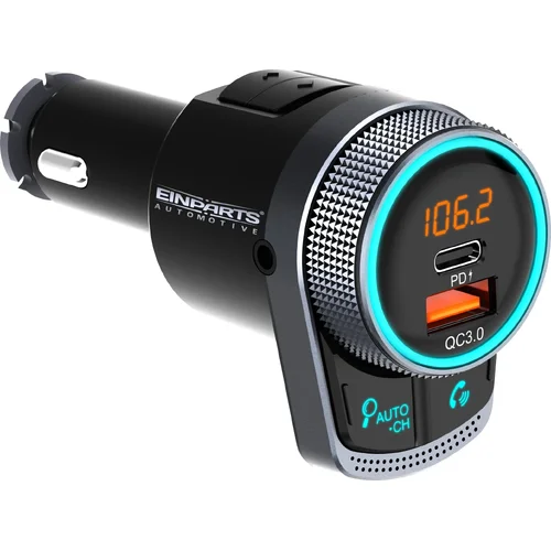 FM vysielač bluetooth PD QC 3.0 AUX EinParts EPBTT01 (EinParts Automotive) - obr. 15