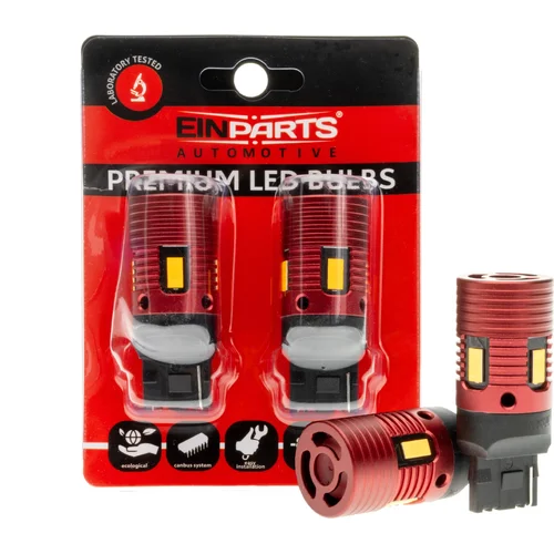 LED žiarovky W21W 7440 4 SMD 3570 canbus oranžový -2 kusy EinParts EPL317
