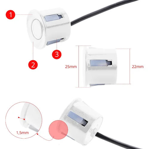 Parkovací asistent s displejom EinParts EPP5800WL WHITE (EinParts Automotive) - obr. 3