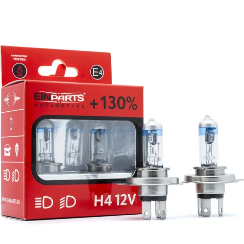 H4 halogénové žiarovky 55/60W s vyšším svetelným výkonom +130% 5000K EinParts EPB46K