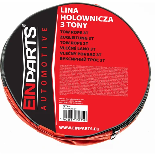 Pletené ťažné lano S hákmi 3T 4M EinParts EPTR08 (EinParts Automotive) - obr. 1