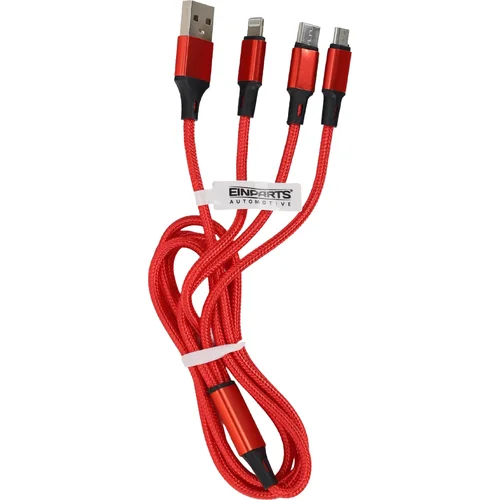 Kábel 3v1 usb-a usb-c lightning 1,2 m EinParts EPMOB10 (EinParts Automotive) - obr. 2