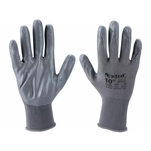 Rukavice nylon, máčané v nitrile,  L/10