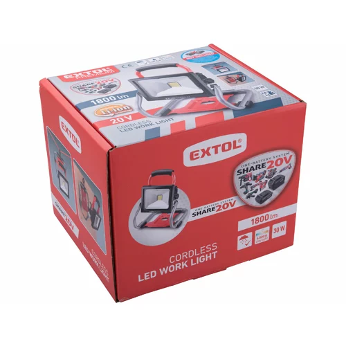Svetlo pracovné aku Share20V, bez aku a nabíjačky, LED 30W, PREMIUM /EXTOL/ - obr. 6