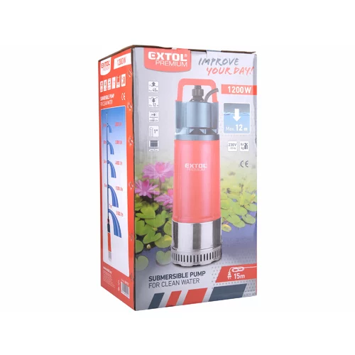 Čerpadlo ponorné s tlakovým spínačom 1200W, max. 6000l/h, výtlak 40m, PREMIUM /EXTOL/ - obr. 3