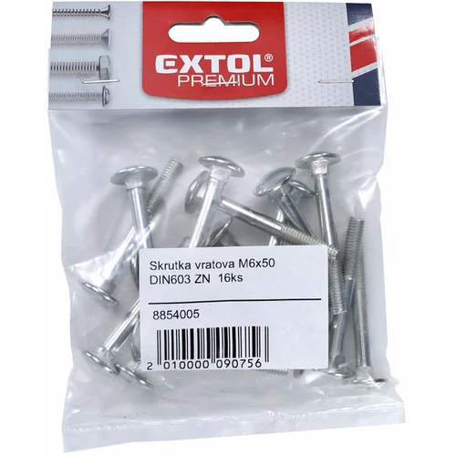 Skrutka vratová DIN603 ZN, 8ks, 8x50, PREMIUM /EXTOL/ - obr. 2