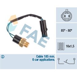 Teplotný spínač ventilátora chladenia FAE 36610