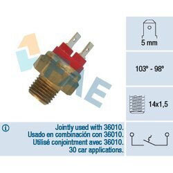 Teplotný spínač ventilátora chladenia FAE 36020