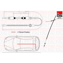 Ťažné lanko parkovacej brzdy FAI AutoParts FBC0080