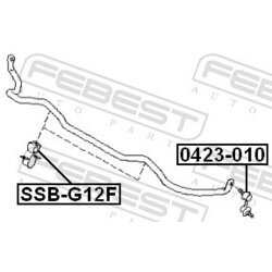 Uloženie priečneho stabilizátora FEBEST SSB-G12F - obr. 1