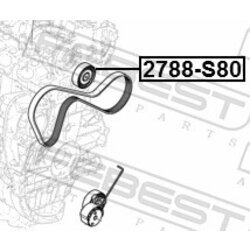Vratná/vodiaca kladka rebrovaného klinového remeňa FEBEST 2788-S80 - obr. 1