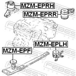 Uloženie motora FEBEST MZM-EPRR - obr. 1