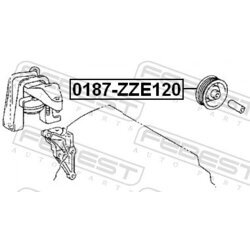 Vratná/vodiaca kladka rebrovaného klinového remeňa FEBEST 0187-ZZE120 - obr. 1