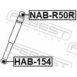 Puzdro, tlmič FEBEST NAB-R50R - obr. 1