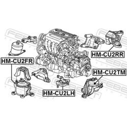 Uloženie motora FEBEST HM-CU2LH - obr. 1