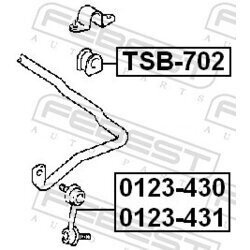 Uloženie priečneho stabilizátora FEBEST TSB-702 - obr. 1