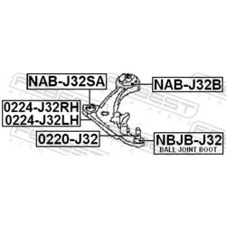 Uloženie riadenia FEBEST NAB-J32SA - obr. 1