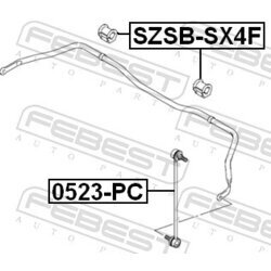 Uloženie priečneho stabilizátora FEBEST SZSB-SX4F - obr. 1
