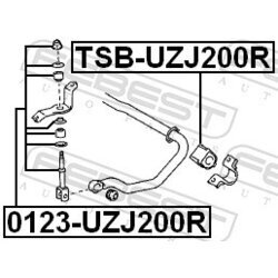Uloženie priečneho stabilizátora FEBEST TSB-UZJ200R - obr. 1
