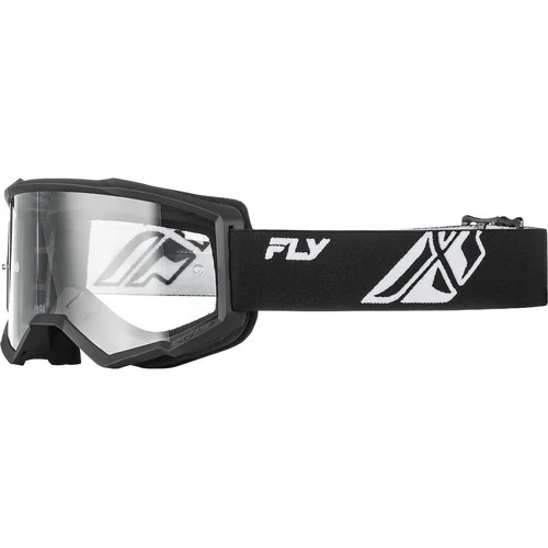 Okuliare FOCUS FLY RACING 37-51160 USA, (čierna/biela, číre plexisklo)