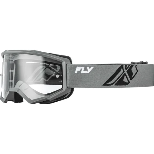 Okuliare FOCUS FLY RACING 37-51168 USA, (sivé/čierna, číre plexisklo)