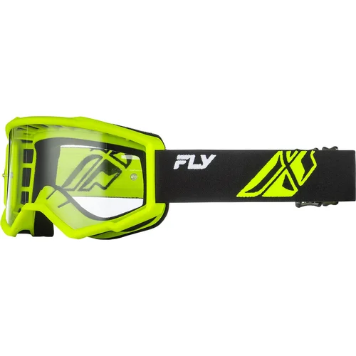 Okuliare FOCUS FLY RACING 37-51165 USA, (čierne/Hi-vis, číre plexisklo)