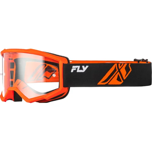 Okuliare FOCUS FLY RACING 37-51164 USA, (čierne/oranžové, číre plexisklo)