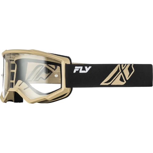 Okuliare FOCUS FLY RACING 37-51166 USA, (čierna/khaki, číre plexi)
