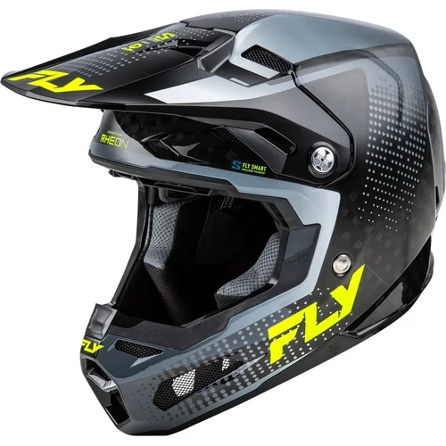 Prilba FORMULA S CARBON FLY RACING 73-4464L USA, (sivá/hi-vis, veľkosť L)