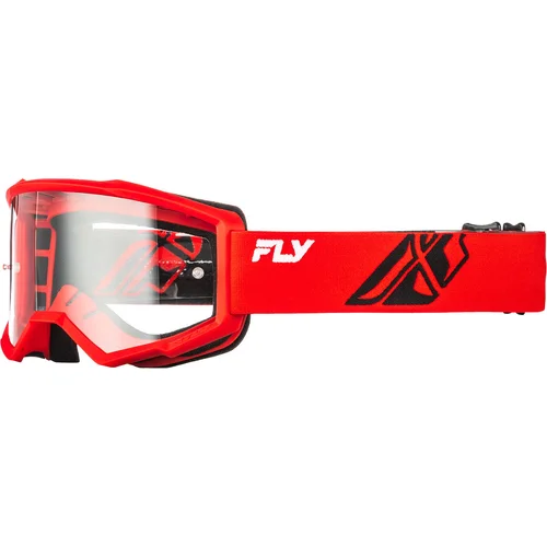 Okuliare FOCUS FLY RACING 37-51161 USA, (červené/čierne, číre plexisklo)