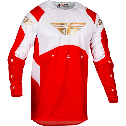 Dres EVOLUTION DST. - USA 2024 (červená/biela/červená iridium, veľkosť 2XL) (FLY RACING)