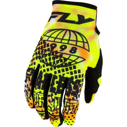Rukavice KINETIC BLUER FLY RACING 380-413XS USA, (biela/hi-vis/oranžová, veľkosť XS)