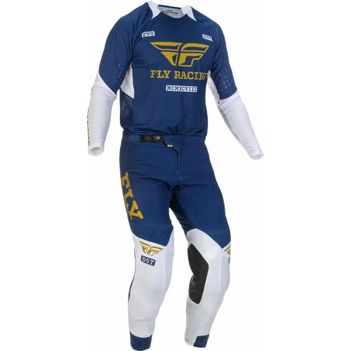Nohavice EVOLUTION DST USA 2022, (modrá/biela/zlatá, veľkosť 30) (FLY RACING) - obr. 2
