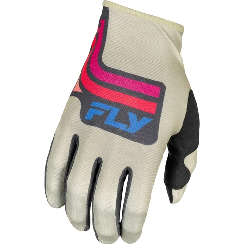 Rukavice LITE FLY RACING 378-7143X USA, (sivá/ružová/modrá, veľkosť 3XL)