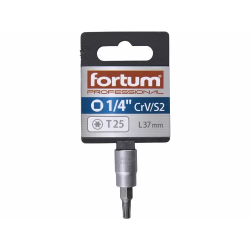 Hlavica zástrčná TORX, TX25, 1/4”, /FORTUM/ - obr. 1