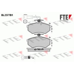 Sada brzdových platničiek kotúčovej brzdy FTE BL2377B1